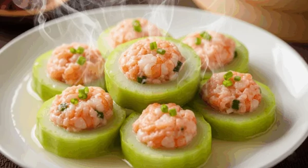 Bầu hấp nhân tôm
