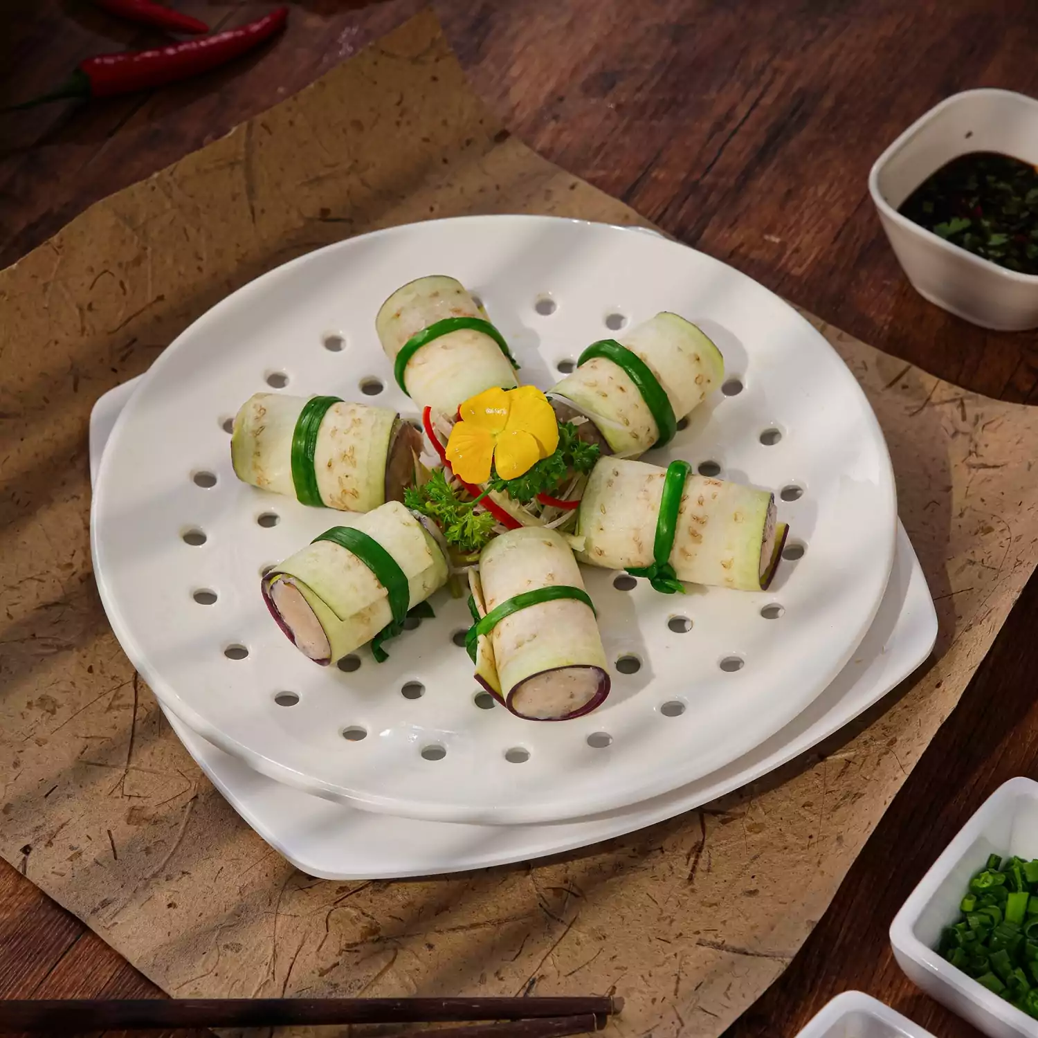 Cà tím cuộn tôm