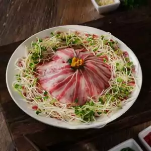 Ba Chỉ Bò Hấp Cải Mầm