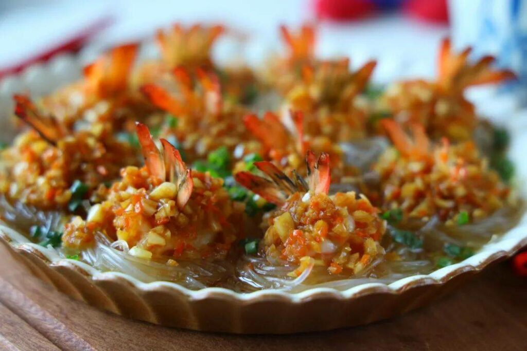 Tôm Thủy Tinh Hấp Miến